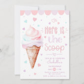 Eiscreme Herstellt die Kuppelpastel 1. Geburtstag Einladung (Vorderseite)