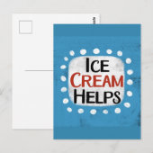 Eiscreme hilft Postkarte (Vorne/Hinten)