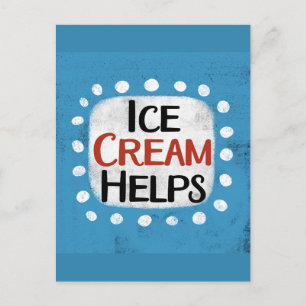 Eiscreme hilft Postkarte