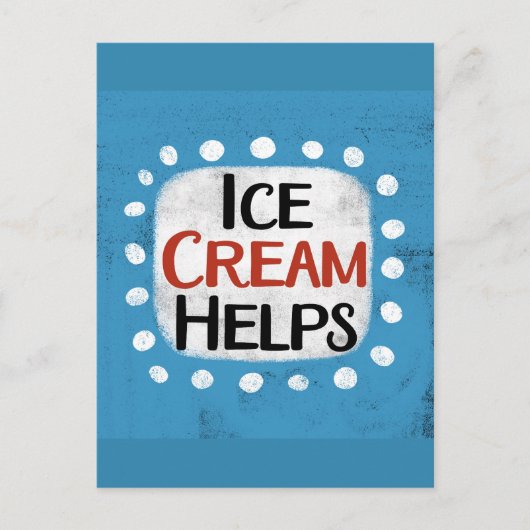 Eiscreme hilft Postkarte (Vorderseite)