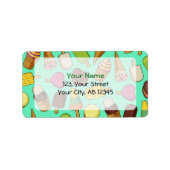 Eiscreme-Hintergrund Adressaufkleber (Vorne)