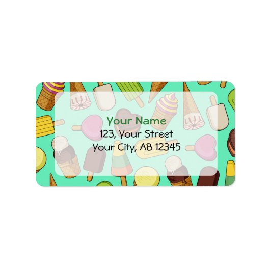 Eiscreme-Hintergrund Adressaufkleber (Vorne)