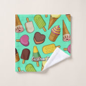 Eiscreme-Hintergrund Badhandtuch Set (Waschlappen)
