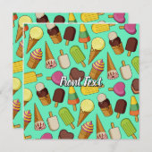 Eiscreme-Hintergrund Einladung (Vorne/Hinten)