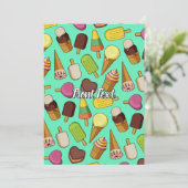 Eiscreme-Hintergrund Einladung (Stehend Vorderseite)