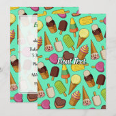 Eiscreme-Hintergrund Einladung (Vorne/Hinten)