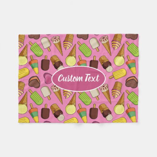 Eiscreme-Hintergrund Fleecedecke (Vorderseite (Horizontal))