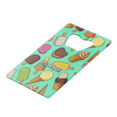 Eiscreme-Hintergrund Geldbeutel Flaschenöffner (Vorderseite Schrägansicht)