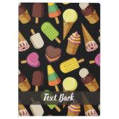 Eiscreme-Hintergrund Klemmbrett (Rückseite)