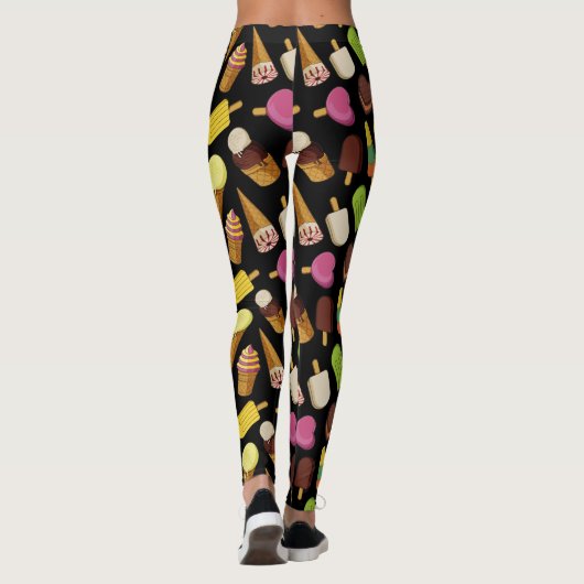 Eiscreme-Hintergrund Leggings (Rückseite)