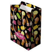 Eiscreme-Hintergrund Mittlere Geschenktüte (Rückseite Schrägansicht)