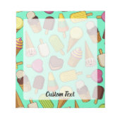 Eiscreme-Hintergrund Notizblock (Vorderseite)