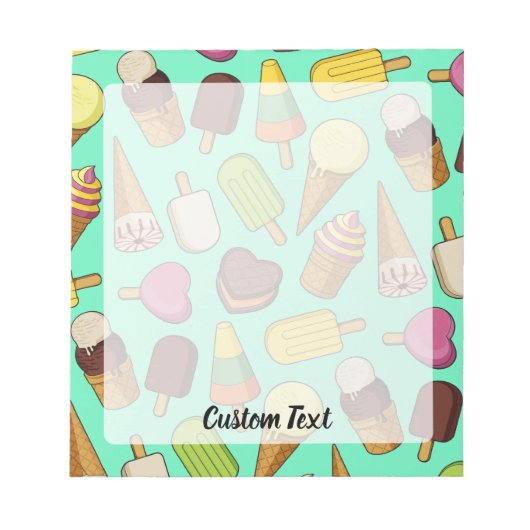 Eiscreme-Hintergrund Notizblock (Vorderseite)