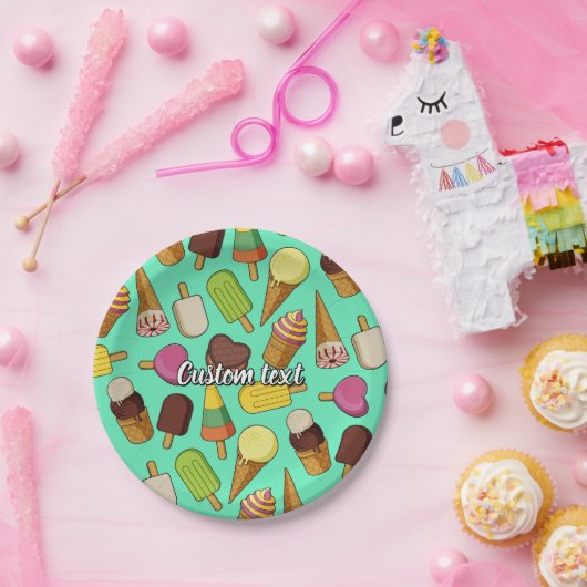 Eiscreme-Hintergrund Pappteller (Party)
