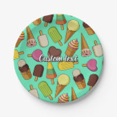 Eiscreme-Hintergrund Pappteller (Vorderseite)