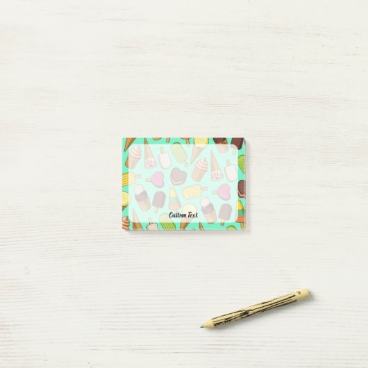 Eiscreme-Hintergrund Post-it Klebezettel (Auf Schreibtisch)