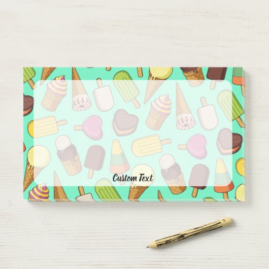 Eiscreme-Hintergrund Post-it Klebezettel (Auf Schreibtisch)