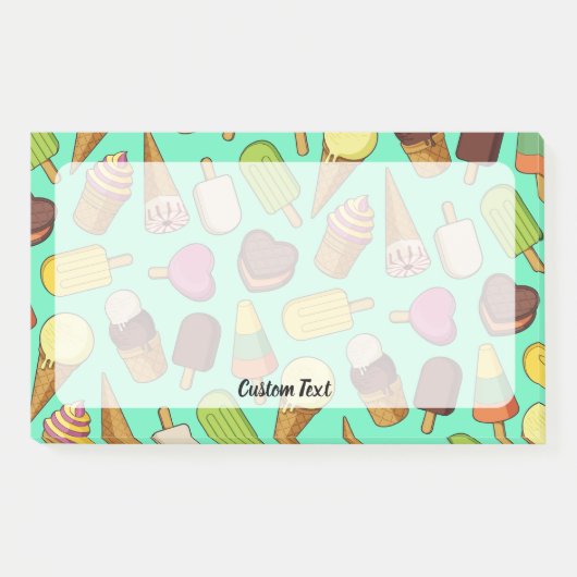Eiscreme-Hintergrund Post-it Klebezettel (Vorderseite)