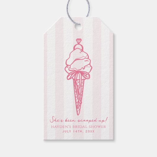 Eiscreme-Hochzeit Verlobung  Geschenkanhänger (Vorderseite)