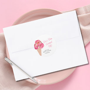 Eiscreme-Hochzeitsdusche Personalisiert Runder Aufkleber