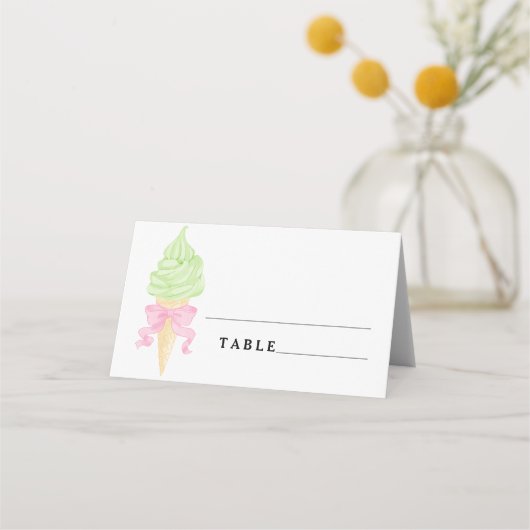 Eiscreme-Hochzeitsplatzkarten Platzkarte (Vorderseite)