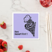 Eiscreme-Holzschnitt Serviette (Beispiel)