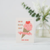 Eiscreme Hört die Valentinenkarte des Scoop-Klasse Begleitkarte (Stehend Vorderseite)