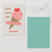 Eiscreme Hört die Valentinenkarte des Scoop-Klasse Begleitkarte (Vorne/Hinten)