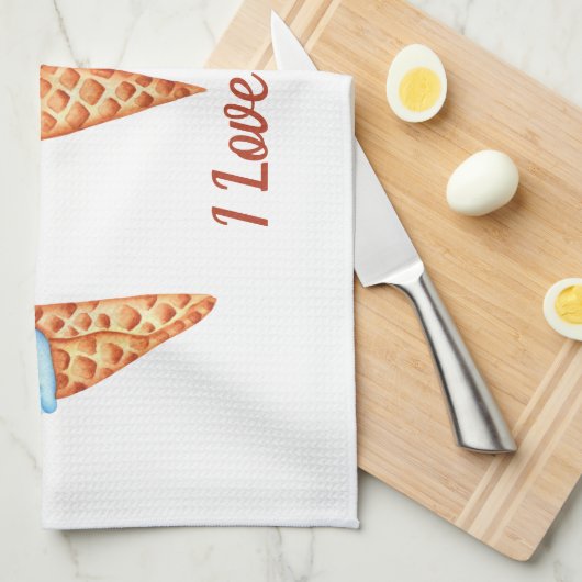 Eiscreme I Liebe Sie Niedlichen Sommer Geschirrtuch (Viertel Falte)