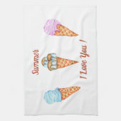 Eiscreme I Liebe Sie Niedlichen Sommer Geschirrtuch (Vertikal)