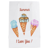 Eiscreme I Liebe Sie Niedlichen Sommer Mittlere Geschenktüte (Rückseite)
