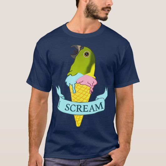 Eiscreme I schrei Gelber Naped Amazon Papagei T-Shirt (Vorderseite)