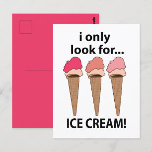 Eiscreme Ich Suche Nur Eiscreme Postkarte