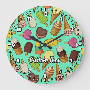 Eiscreme-Icons Große Uhr