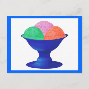 Eiscreme in blauen Schüssel Party Einladungen Post