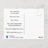 Eiscreme in blauen Schüsseln Party Einladungen Pos (Rückseite)
