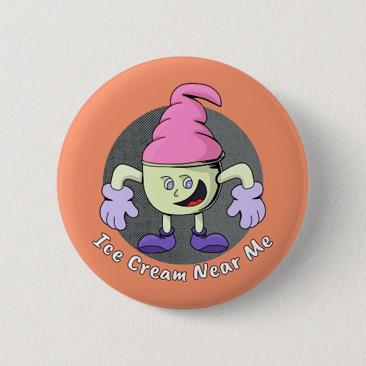 Eiscreme in der Nähe von mir Button (Vorderseite)
