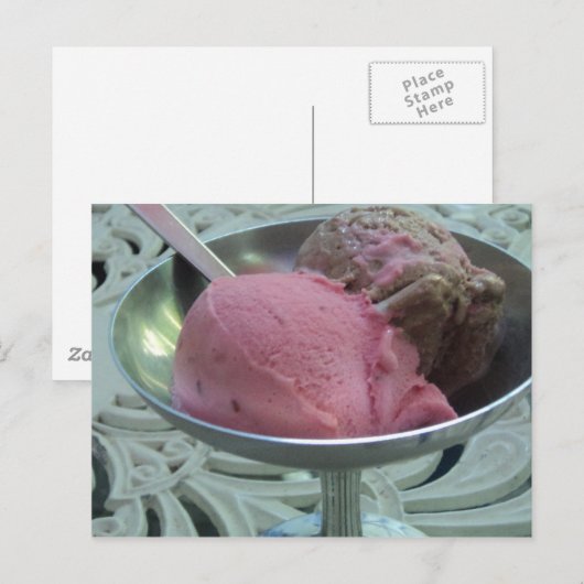 Eiscreme in einer Schüssel Postkarte (Vorne/Hinten)
