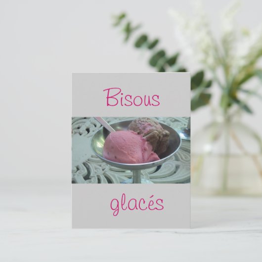 Eiscreme in einer Schüssel Postkarte (Stehend Vorderseite)