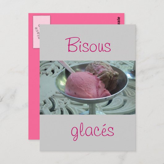 Eiscreme in einer Schüssel Postkarte (Vorne/Hinten)