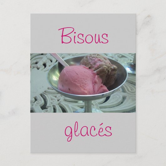 Eiscreme in einer Schüssel Postkarte (Vorderseite)