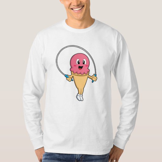 Eiscreme in Fitness mit Seile T-Shirt (Vorderseite)