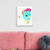 Eiscreme in Tennis mit Tennisschläger Leinwanddruck (Insitu (Wohnzimmer))