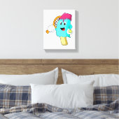 Eiscreme in Tennis mit Tennisschläger Leinwanddruck (Insitu (Schlafzimmer))