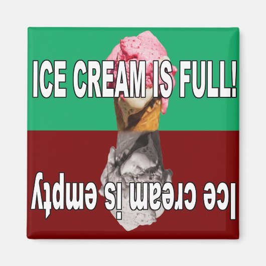 Eiscreme ist voll und leer magnet (Vorne)