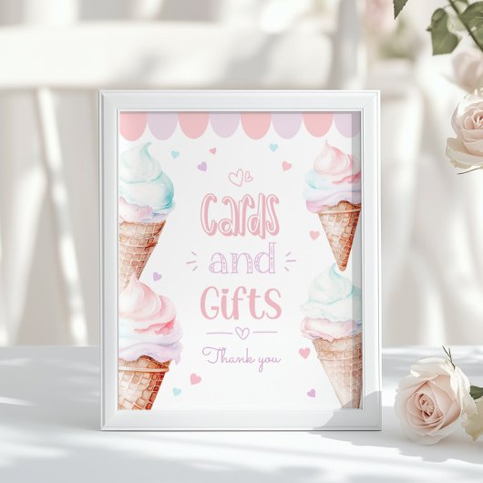 Eiscreme Karten und Geschenke Geburtstag Pastell Poster