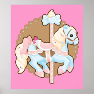 Eiscreme-Karussell Poster
