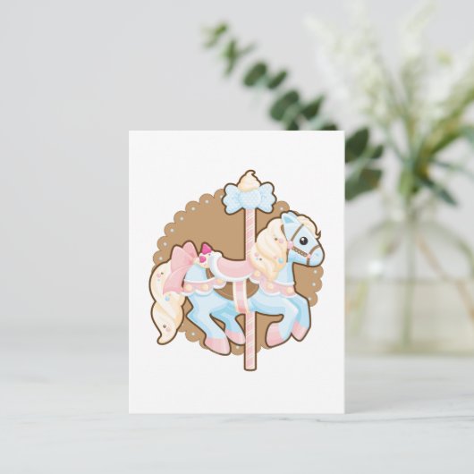 Eiscreme-Karussell Postkarte (Stehend Vorderseite)