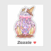 Eiscreme Katze Float | Aufkleber (Blatt)