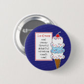 Eiscreme-Kegel-Button Button (Vorne & Hinten)